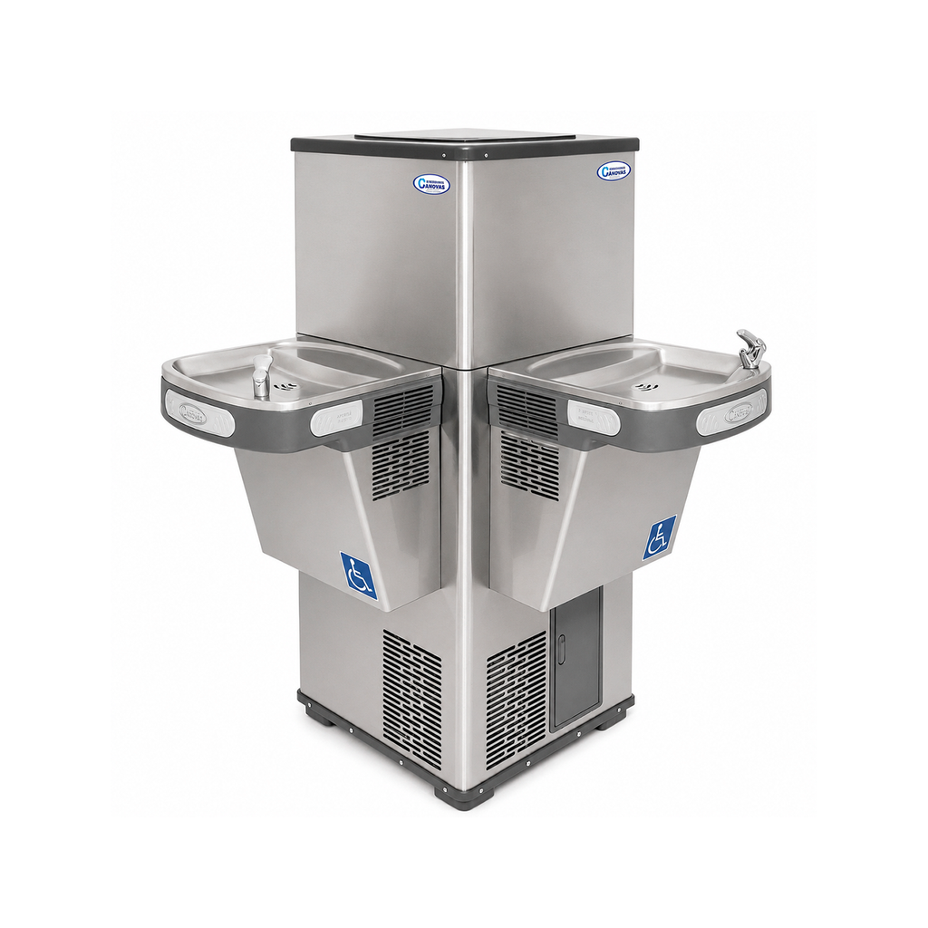 Bebedouro Acessível Cânovas LIFE 300 • INOX • 2 Torneiras Jato