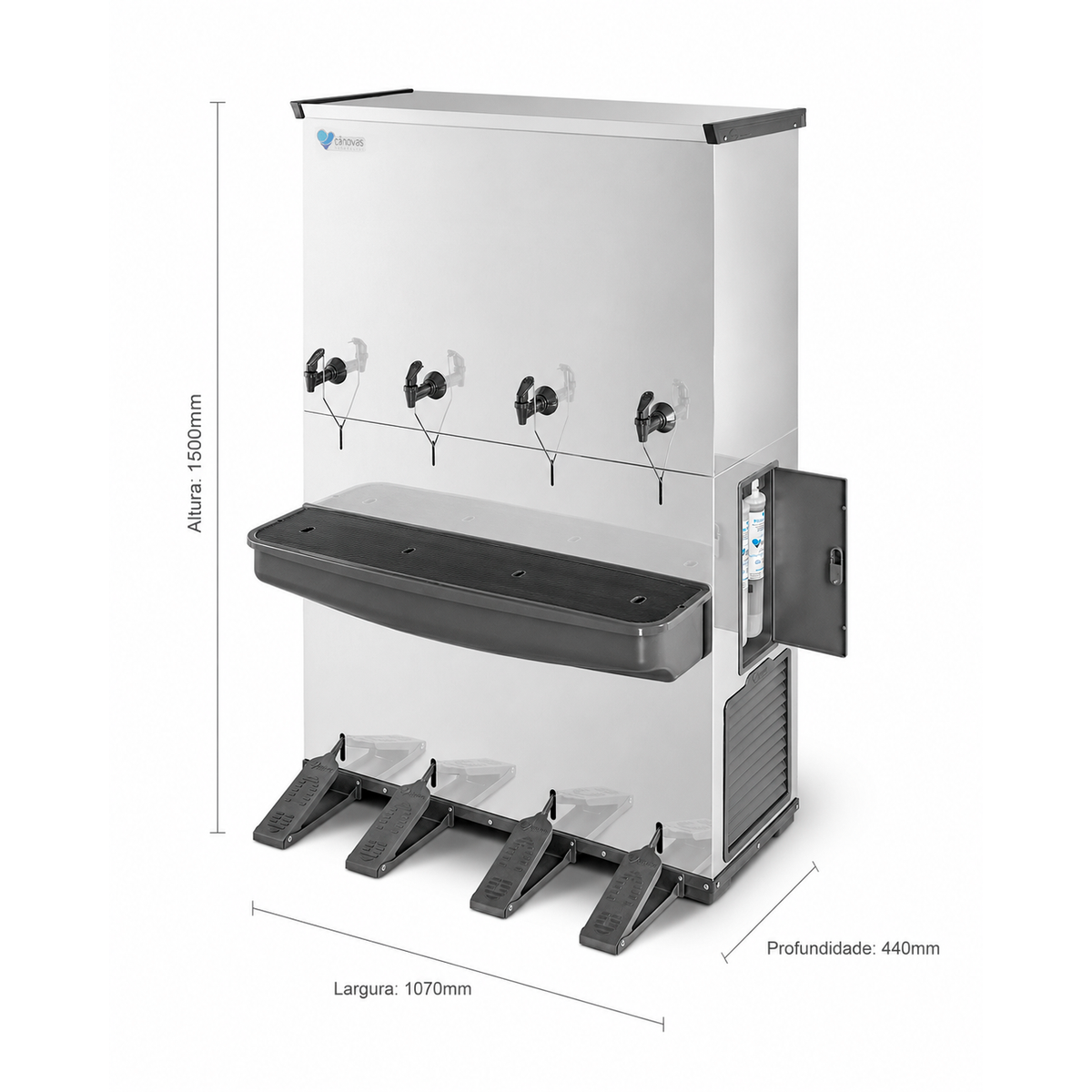 Bebedouro Industrial Cânovas RESIST 200 • INOX • Acionamento por Pedal