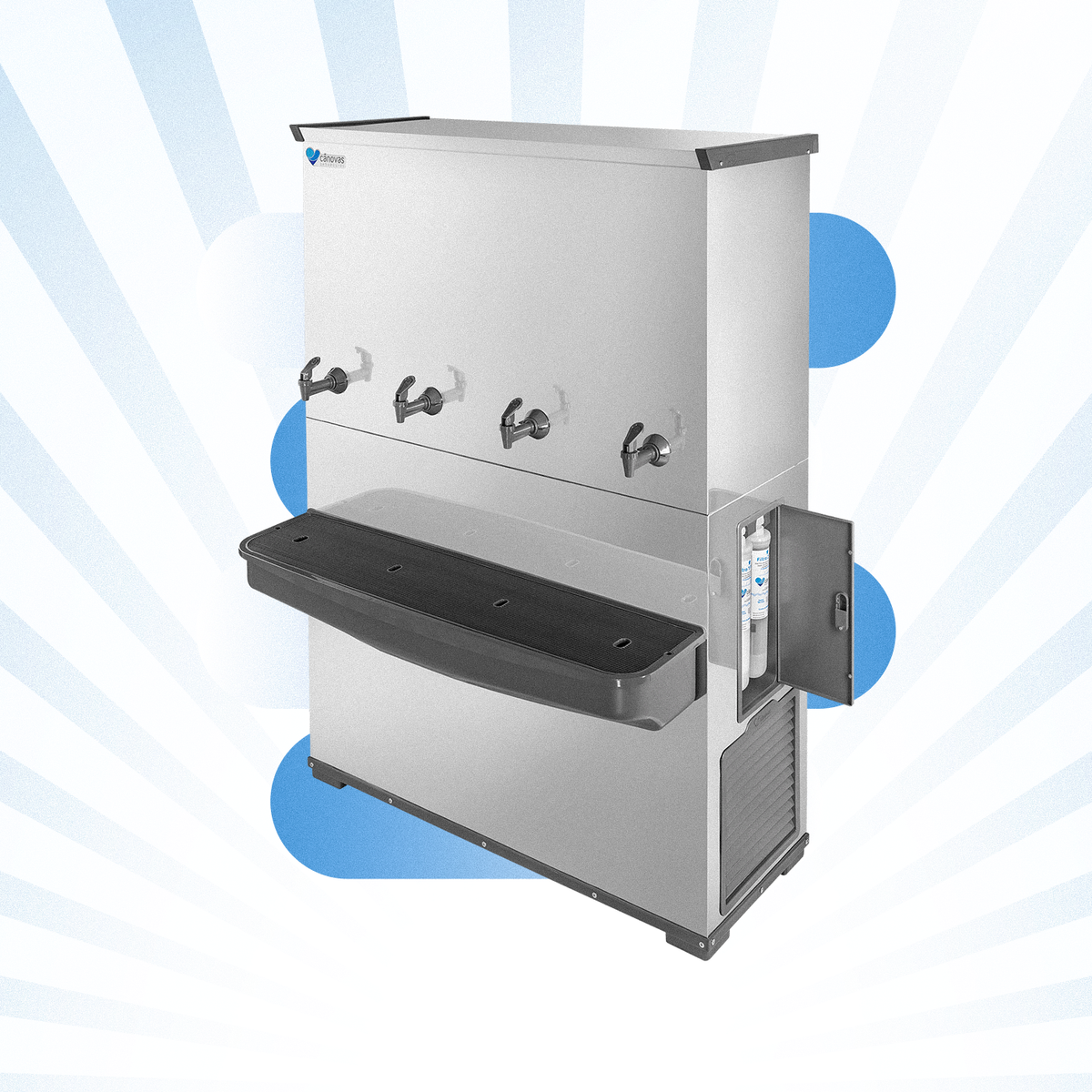 Bebedouro Industrial Cânovas RESIST 200 • INOX • 4 Torneiras