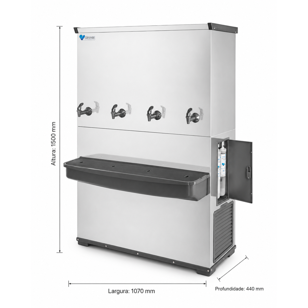 Bebedouro Industrial Cânovas RESIST 200 • INOX • 4 Torneiras