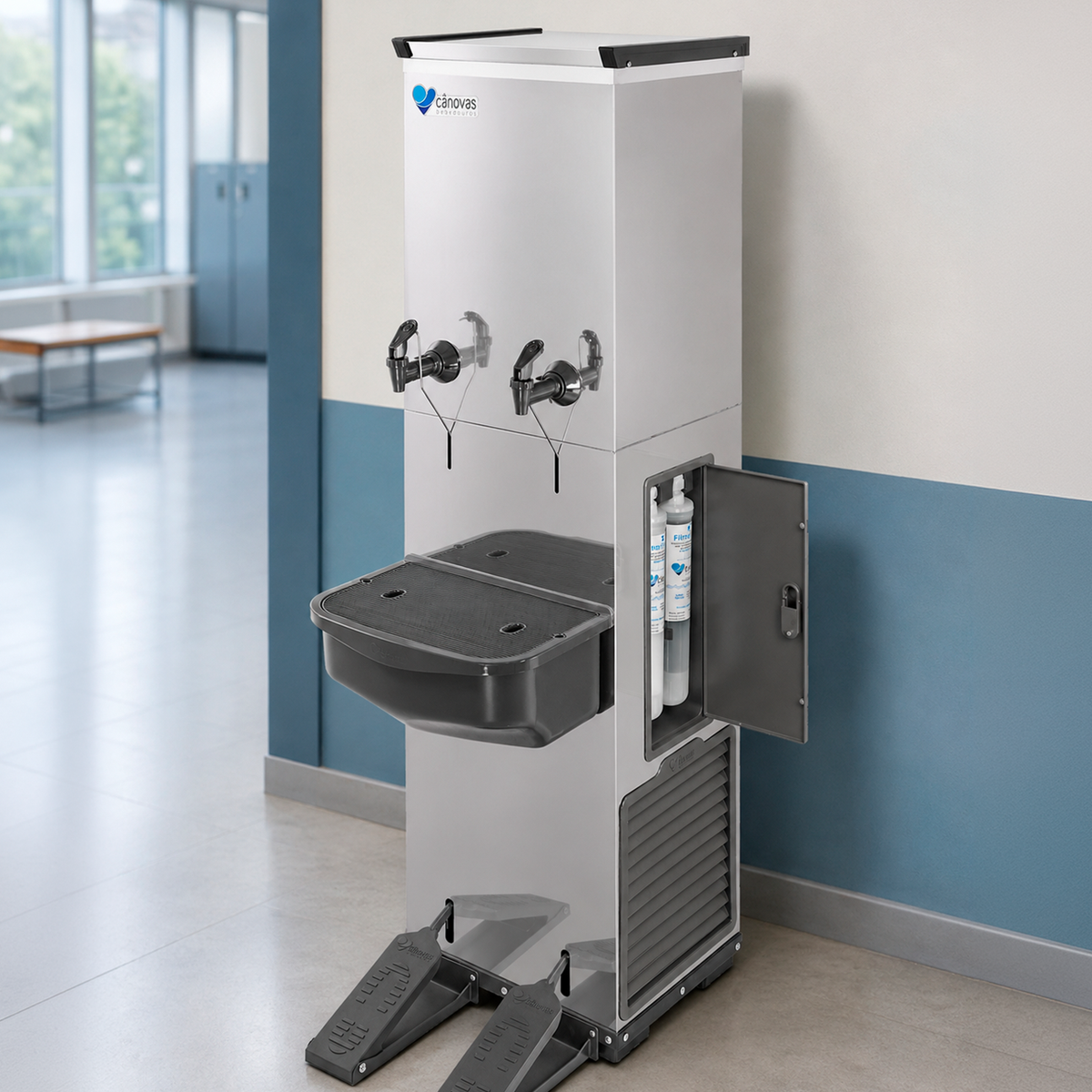 Bebedouro Industrial Cânovas RESIST 50 • INOX • Acionamento por Pedal