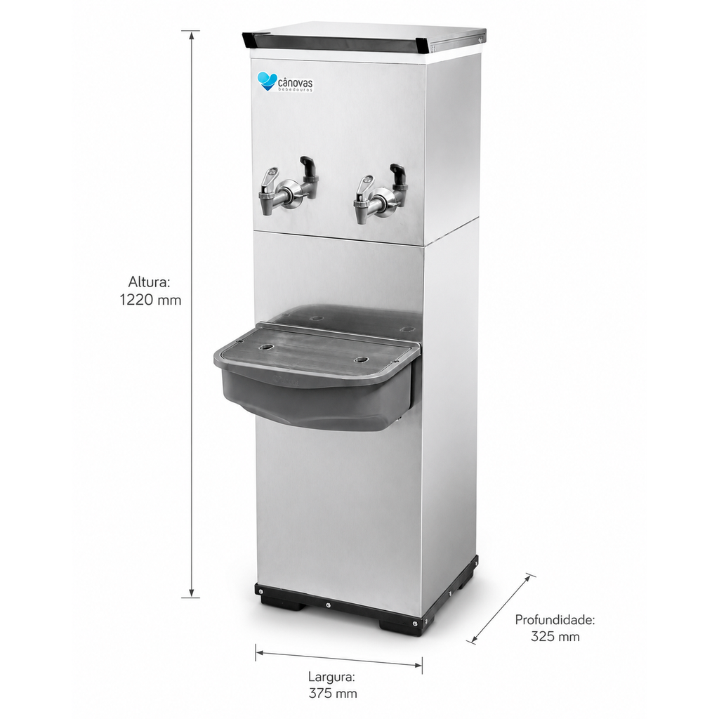 Bebedouro Industrial Cânovas START 25 • INOX • 2 Torneiras